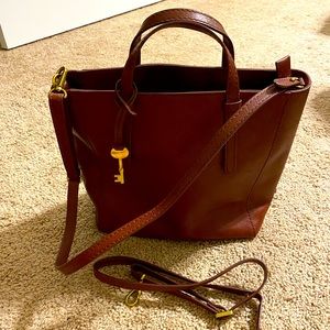 Maroon Fossil backpack/shoulder bag